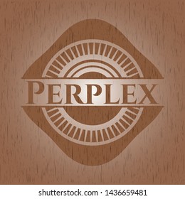Perplex retro wood emblem. Vector Illustration.
