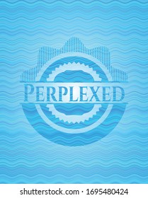 Fondo de insignia del concepto de agua perpleja. Ilustración vectorial. Detallado.