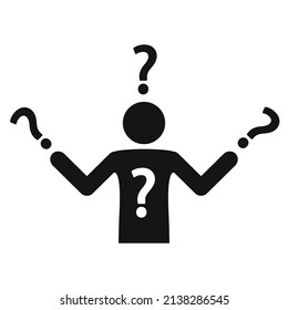 Icono de perplejidad. Muchas preguntas. Confusión. Tomar decisiones vectoriales