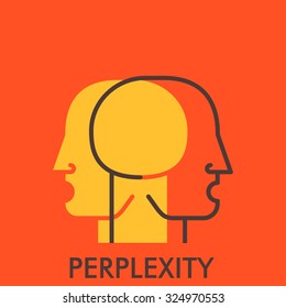 Perplexity. Line icon with flat design elements. Flat icon. Flat Design. Icon concept. 