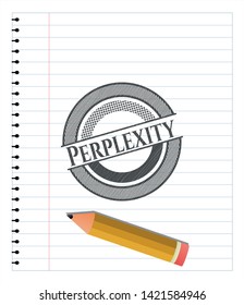 Perplexity pencil emblem. Vector Illustration. Detailed.