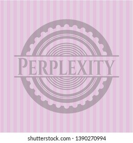 Perplexity retro style pink emblem. Vector Illustration. Detailed.
