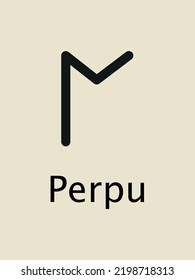 Perpu Runes. Complete collection of Rune alphabet, futhark. Writing ancient Germans. Vector Mystical symbols. 
Esoteric, occult, magic illustration for Tattoos.
