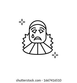 Perrot Maske Symbol. Einfache Vektorillustration-, Umrisselemente für i- und ux-, webbasierte oder mobile Anwendungen