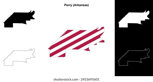 Perry County (Arkansas) outline map set