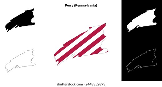 Perry County (Pennsylvania) outline map set
