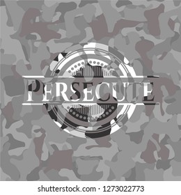 Persecute on grey camo texture