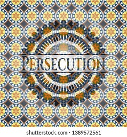 Persecution arabesque style emblem. arabic decoration.