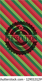 Persecution christmas emblem background.