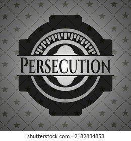 Persecución de emblema negro realista. Ilustración vectorial. Detallado. 
