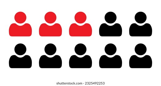 Persentage infographic people icon vector. Simple statistic human avatar symbol