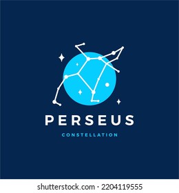 Perseus Star Constellation Logo Vector Icon Illustration