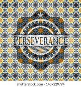 Perseverance arabesque emblem. arabic decoration.