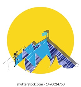 Perseverance concept on white background. Vector illustration. 