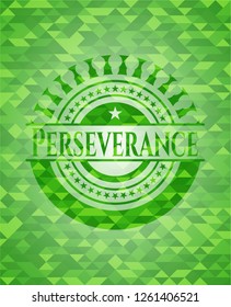 Perseverance green mosaic emblem