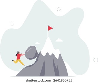 Perseverance, grit or persistence to push effort to success, resilience and strength to keep pushing and achieve goal and success concept. character life .