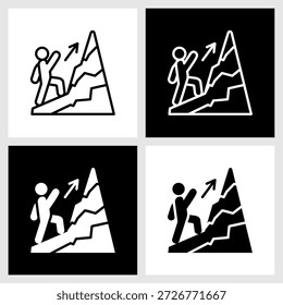 Icono de perseverancia con fondo blanco y negro