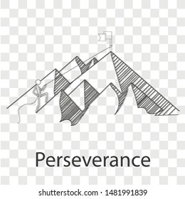 Perseverance icon on transparency background. Vector illustration.