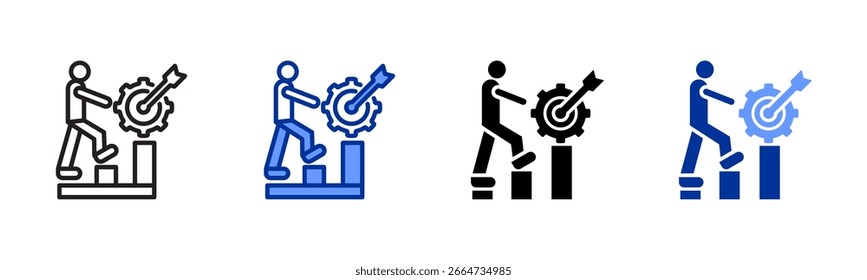 Ícone de perseverança da coleção de vários estilos da folha