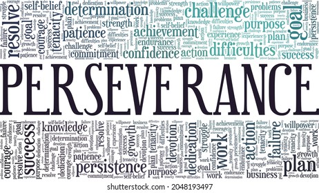 Perseverance Vector Illustration Word Cloud Isolated Stock Vector ...