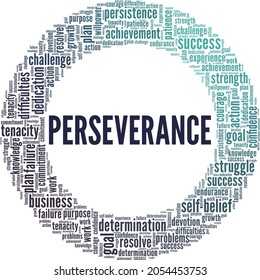 Perseverance Vector Illustration Word Cloud Isolated Stock Vector ...