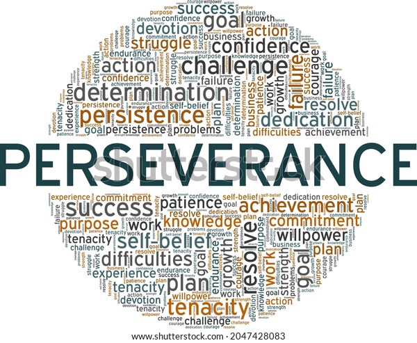 Perseverance Vector Illustration Word Cloud Isolated Stock Vector ...