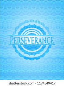 Perseverance water wave badge background.