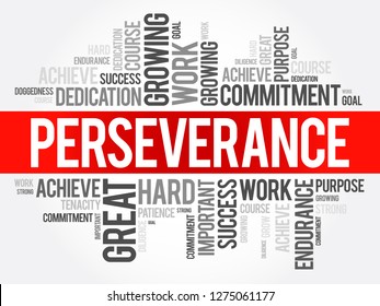 Perseverance Word Cloud Collage Business Concept Stock Vector (Royalty ...