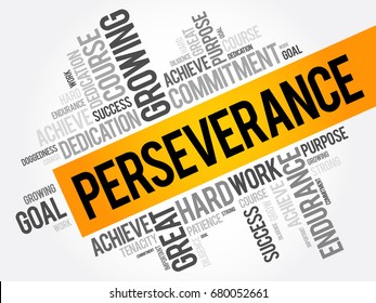 Perseverance word cloud collage, business concept background