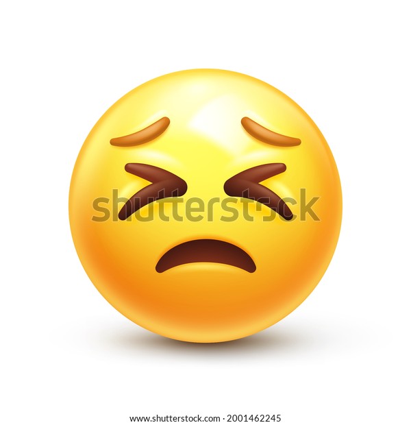 Persevering Emoji Helpless Face Scrunched Eyes Stock Vector (Royalty ...