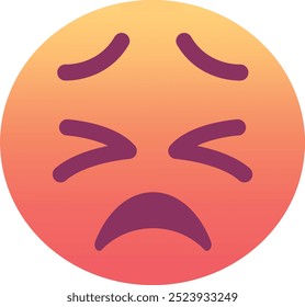 Perseverante ícone emoji rosto. Cores modernas, elemento popular que simboliza determinação e resiliência, frequentemente usadas nas mídias sociais. Emoticon, elemento isolado.