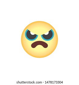 Persevering Face emoticon flat icon, Angry Face emoji vector sign, colorful pictogram isolated on white. Symbol, logo illustration. Flat style design