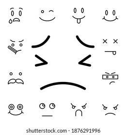 Persevering, face flat vector icon in emotions pack