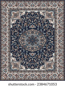 Persia Carpet Rug with Border.