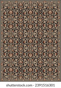 Persia Carpet Rug with Border.