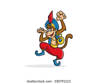 persian arabic monkey dance mascot cartoon character