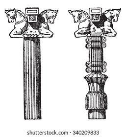 Persian capital, vintage engraved illustration. Industrial encyclopedia E.-O. Lami - 1875.
