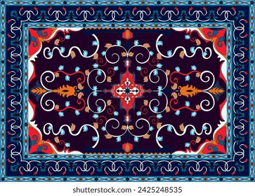 The Persian carpet is blue and has a window of color for easy color changes.