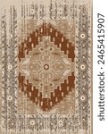 Persian carpet design, tribal vector texture