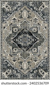 Persian carpet design, tribal vector texture  traditional