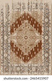 Persian carpet design, tribal vector texture