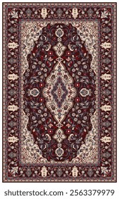 Persian carpet Floral background in Indian Turkish style