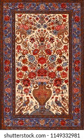 Persian carpet, floral vector texture. Easy to edit and changing 16 colors with swatches palette.