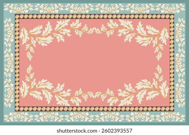 Persian Carpet or Iranian Carpet Traditional Design Oriental Damask Floral Embroidery Design for Carpets, Throws, Wallpaper, Wrapping, Fabric, Clothing and Tribal Vector Textures.
