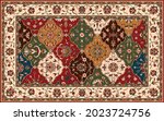 Persian carpet original design, tribal vector texture. Easy to edit and change 16 colors by swatch window.