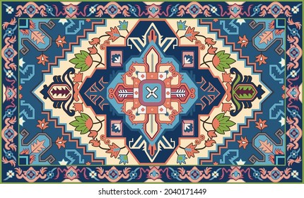 Persian carpet original design, tribal vector texture. Easy to edit and change a few global colors by swatch window