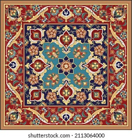 Persian carpet original design, tribal vector texture. Easy to edit and change a few colors by swatch window.