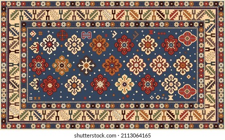 Persian carpet original design, tribal vector texture. Easy to edit and change a few colors by swatch window.