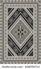 Persian carpet original design, tribal vector texture. Easy to edit and change 3 colors.