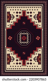 Persian carpet original design, tribal vector texture. Ethnic geometry, Aztec,